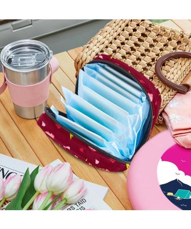 Stylish Storage Bags for Women's Essentials | Red Flower Portable Menstrual Pad & Tampon Holder | Ideal for School & Office - Buy Online on GoSupps.com