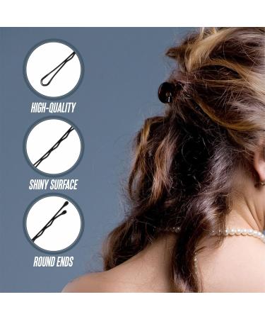 Waved Hair Grip Professional Hair Styling Pins For Thick Thin Curly Heavy Hair Women Strong Bobby Ideal For Hair style Extension Casual Party Office bride wedding nikah Daily Wearing 200pc (BLACK) - Buy Online on GoSupps.com
