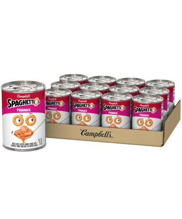 SpaghettiOs Canned Pasta with Franks Snacks for Kids and Adults 15.6 OZ Can (Pack of 12)