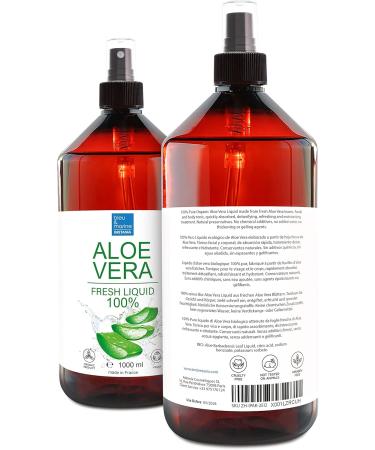 blue navy Bretania 100 natural aloe vera liquid Pure aloe vera in the spray Without preservatives No chemicals No thickeners Aloe for skin and hair care Home cosmetics 1000 ml - Buy Online on GoSupps.com