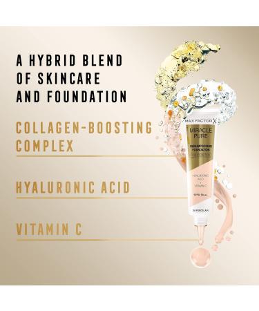 Max Factor Miracle Pure Foundation Bronze 80 - Weightless Coverage for Flawless Complexion - Buy Online on GoSupps.com