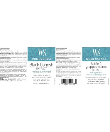 WomenSense Black Cohosh Extract 40mg - Menopausal Symptom Support | 90 Vegetarian Capsules - Buy Online on GoSupps.com