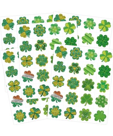 100 PCS Shamrock Tattoo Stickers St. Patrick's Day Temporary Glitter Tattoos Clover Tattoos Irish Tattoos for St Patricks Day Decorations Party Favors