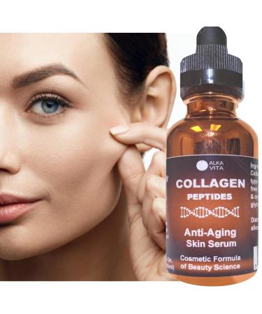 Buy Collagen Peptides Skin Serum - Anti-Aging Facial Wrinkle Treatment with Natural Ingredients - International Shipping - Buy Online on GoSupps.com