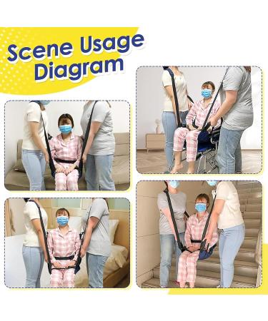 Patient Lift Stair Transfer Wheelchair User Slide Transfer Belts Emergency Transfer Belt with 6 Handles 2 Shoulder Straps and Back Pocket Design Load Bearing 250kg for Home and Hospital - Buy Online on GoSupps.com
