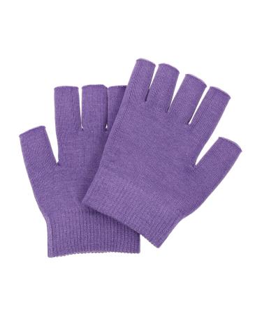 Beatifufu 1 Pair Gel Moisturizing Gloves Moisturizing Half Gloves Hand Spa Gloves Mittens for Men Gloves Soft Moisturizing Socks Gloves Womens Gloves Cotton Gloves Purple Dipping 15x11cm