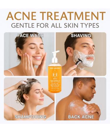 Aquaroma Natural Daily Skin Wash Cleanser for Sensitive Acne & Oily Skin With Aloe Vera Vitamin E Beta Carotene & Lecithin Vegan Daily Wash for Face Body Shaving & Scalp - 8.0 FL OZ - Buy Online on GoSupps.com