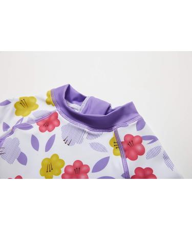 Bonverano Baby Girls Swimsuit/Sunsuit UPF 50+ with Sun Cap - 2 Years Purple Flowers - Buy Online on GoSupps.com
