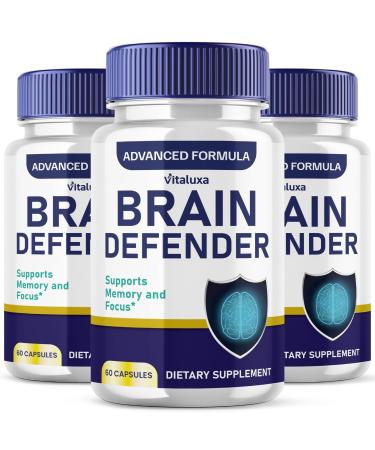 (3 Pack) Brain Defender Supplement Brain Defend Pills for Focus and Memory Support BrainDefender Advanced Nootropic Capsules Daily Clarity Cognitive Health Function Brain Defense Vitamins (180 Ct)