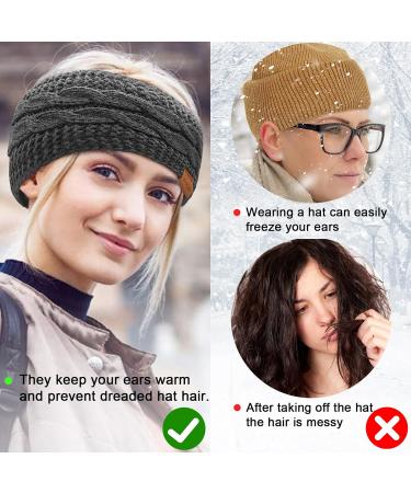Kavya Winter Headbands for Women - Knitted Headband with Soft Lining for Ear Warmth - Set of 3 Cable Ear Warmers for Skiing and Walking - Perfect Gifts for Women and Girls - Buy Online on GoSupps.com