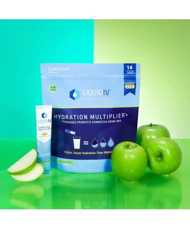 Liquid I.V. Hydration Multiplier+ Probiotic Kombucha Powder - Tart Green Apple (14 Sticks) - Buy Online on GoSupps.com