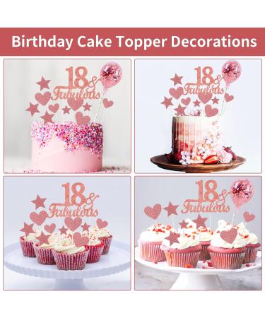 18 & Fabulous Cake Toppers Rose Gold Heart Star Balloon Cake Topper With 18 and Fabulous Birthday Cake Topper Fabulous Cake Toppers For Women Men Birthday Anniversary Party Cake Cupcake Decoration Rose Gold 18th - Buy Online on GoSupps.com