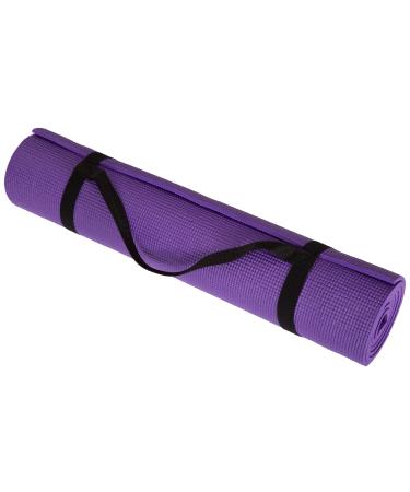 Non Slip Yoga Mat- Double Sided Comfort Foam, Durable Exercise Mat For Fitness, Pilates and Workout With Carrying Strap By Wakeman Fitness PURPLE