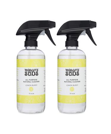 Molly's Suds Natural All Purpose Cleaner | Multi Surface Household Spray | Plant Powered & Bio-Based Ingredients | Lemon Burst 16 oz (2 Pack)