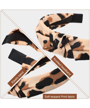 Leopard Headbands Set - 6 Pieces Wide Knot Turban Hair Accessories for Women and Girls - Buy Online on GoSupps.com