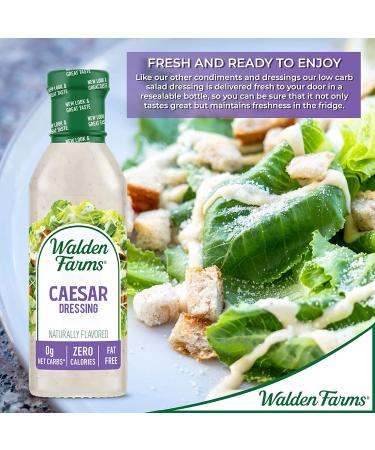 Walden Farms Caesar Dressing 2-Pack - Sugar Free, Keto & Kosher - Smooth & Creamy Salad Topping - 0g Net Carbs - 12 oz Bottles - Buy Online on GoSupps.com