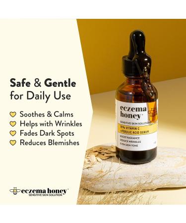 Eczema Honey 15% Vitamin C + Ferulic Acid Serum - Anti Aging Face Oil for Dry & Sensitive Skin (1 Oz) - Buy Online on GoSupps.com