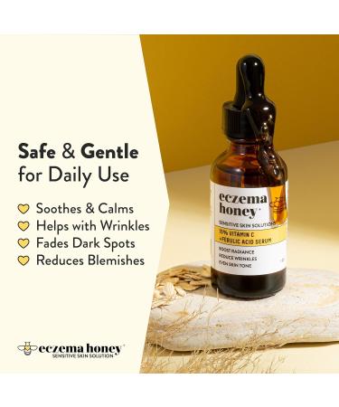 ECZEMA HONEY Soothing Facial Cream & Vitamin C + Ferulic Acid Serum Bundle - For Sensitive & Dry Skin - Cruelty Free - Buy Online on GoSupps.com