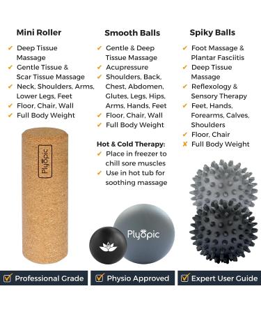 Plyopic Massage Ball Set - Lacrosse Ball & Hedgehog Balls for Targeted Foot & Fascia Self-Massage | Ideal for Physio & Relaxation | International Shipping - Buy Online on GoSupps.com