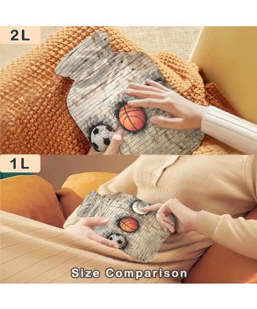 Naanle 1L Football Basketball Baseball Heat Bottle - Transparent Hot Water Bottle for Hand/Foot Pain Relief & Heat Therapy - Buy Online on GoSupps.com