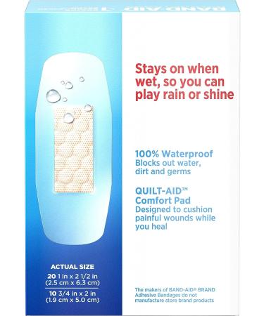 Band-Aid Brand Water Block Clear Waterproof Adhesive Bandages - 30 ct - Assorted Sizes - Buy Online on GoSupps.com