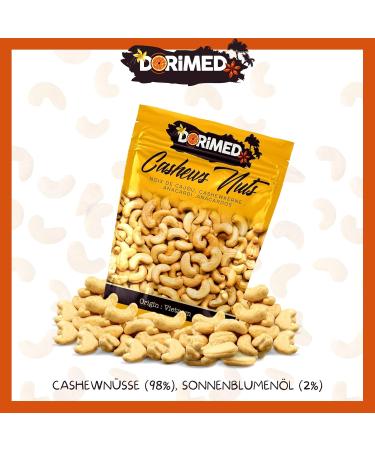 Buy 1 kg Roasted Unsalted Cashew Nuts - 100% Natural Vegan & Vegetarian-Friendly | Dorimed - Buy Online on GoSupps.com