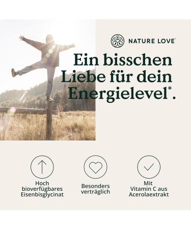 Nature Love Iron Tablets with Vitamin C - 240 Vegan Tablets - 20mg Iron & 40mg Vitamin C - High Bioavailability Iron Bisglycinate in Germany - Buy Online on GoSupps.com