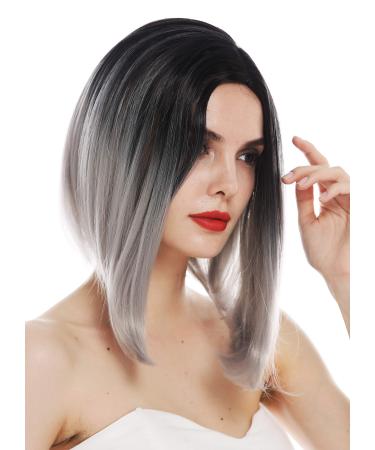 WIG ME UP - TYS-896-1BTT-T0906 wig women's wig long bob clavi-cut shoulder length parting ombre black grey