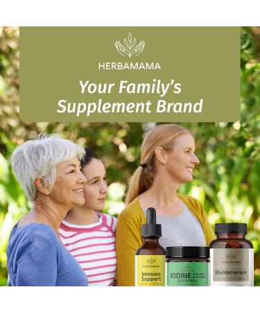 HERBAMAMA Iodine Gummies - Potassium Iodine Zinc & Selenium for Immune Defense & Brain Support - Vegan Non-GMO Immune Support Supplement - 60 Pectin-Based Apple-Flavored Chews 60 Count (Pack of 1) - Buy Online on GoSupps.com