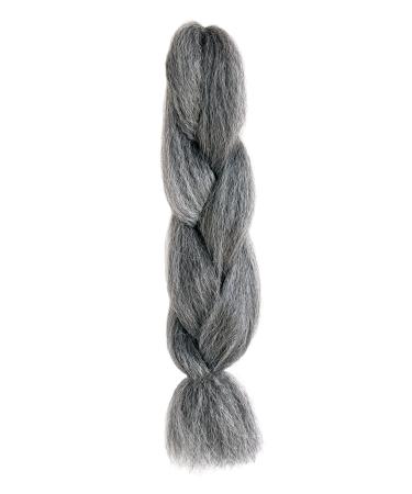 American Dream Premium Kanekelon Braid for Hair Weaves Dreads and Avant Garde Creative Styling Natural Black and Silver Mix