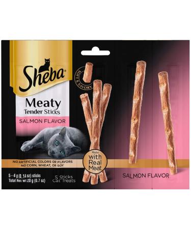 SHEBA Meaty Tender Sticks Soft Cat Treats Salmon Flavor, 0.14 oz Sticks (Pack of 10) (50 sticks total) - Buy Online on GoSupps.com