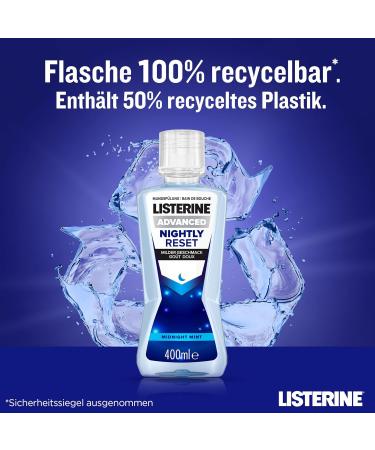 Buy Listerine Advanced Nightly Reset Mouthwash (400ml Pack of 4) - Enamel Remineralization & Deep Cleaning for Overnight Care | International Shipping - Buy Online on GoSupps.com