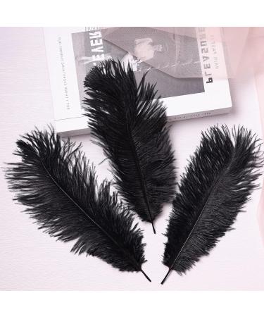 30pcs Black Ostrich Feathers 10-12 Inch - Ideal for Crafts & Decorations - Buy Online on GoSupps.com