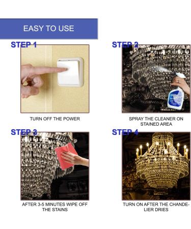 Spray-On Chandelier Crystal Cleaner 32oz - Streak-Free Residue-Free Safe for All Finishes - Perfect for Plastic & Porcelain - Buy Online on GoSupps.com