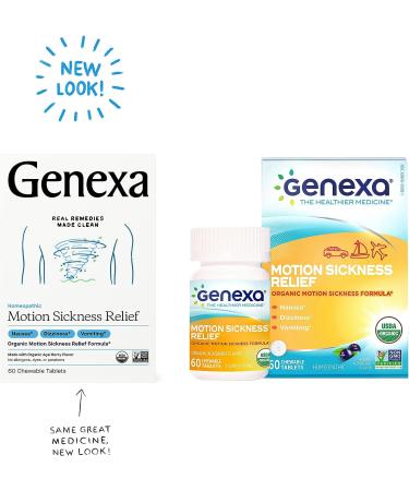 Genexa Motion Sickness Relief Chewable Tablets - Vegan & Organic - Gluten Free - Non-GMO - 60 Count - Buy Online on GoSupps.com