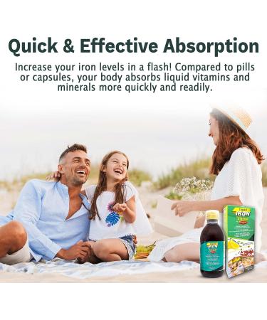 Ceregumil Liquid Iron Supplement with Vitamin B12 - Iron Support for Anemia - Folic Acid - Natural Lemon Flavor - 8.45fl oz - Buy Online on GoSupps.com