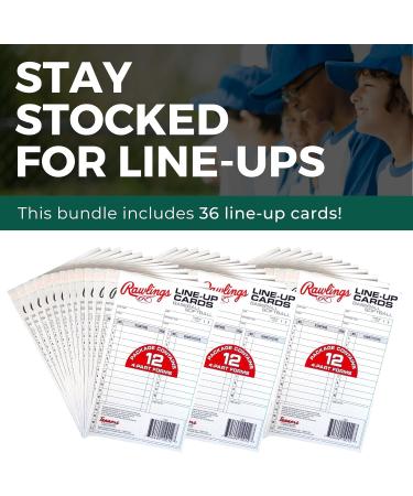 Rawlings Baseball Lineup Cards (36-Pack) Bundle with Lineup Card Holder Mechanical Pencil and Lead Refill - Great for Softball or Baseball Batting Orders Clipboard Case for Line Up Card Storage - Buy Online on GoSupps.com