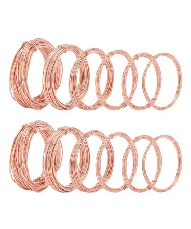BENECREAT 12 Rolls 196 Feet Dead Soft Copper Wire, 18/20/22/24/26/28 Gauge Round Copper Wire for Jewelry Craft Making