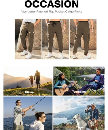 Elegancity Men's Cargo Jogger Work Pants with Pockets - Regular Fit, Drawstring, Sweatpants Bottoms (Size 38-46) - 36, Brown - Buy Online on GoSupps.com