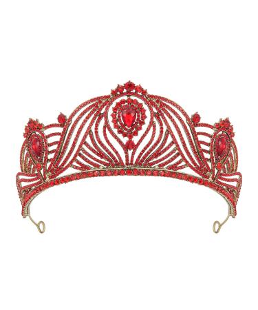 AW BRIDAL Wedding Tiaras and Crowns for Women Red