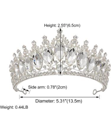 AW BRIDAL Silver Rhinestone Wedding Crown Tiara for Women - Princess Queen Bridal Tiara for Brides - Buy Online on GoSupps.com