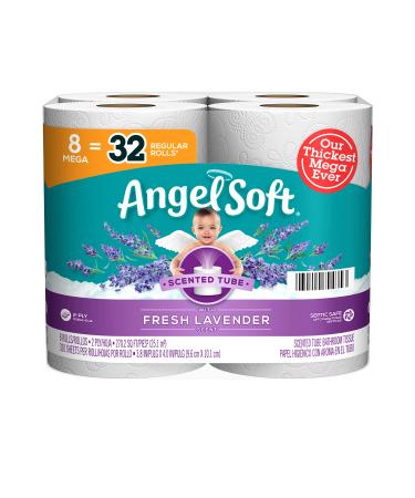 Angel Soft Toilet Paper with Fresh Lavender Scent, 8 Mega Rolls  32 Regular Rolls, 2-Ply Bath Tissue, 320 Sheets (Pack of 8)