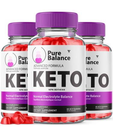 (3 Pack) Pure Balance Gummies PureBalance ACV Keto Gummies Pure Balance Advanced Weight Management Support Supplement Formula Pure Balance Canada Maximum Health and Wellness Support (180 Gummies)