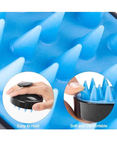 Melliex Shampoo Brush - Silicone Scalp Massage Brush for Men Women Kids & Pets | Wet & Dry Hair Care - Blue & Black - Buy Online on GoSupps.com
