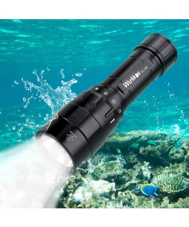 wurkkos Dive Flashlight DL10R IPX8 Waterproof Scuba Dive Light, Bright 4500 Lumen Diving Flashlight with XHP70.2 Rechargeable Diving Torch Built-in USB-C Charge Port for Submarine Snorkeling DL10R-4500LM