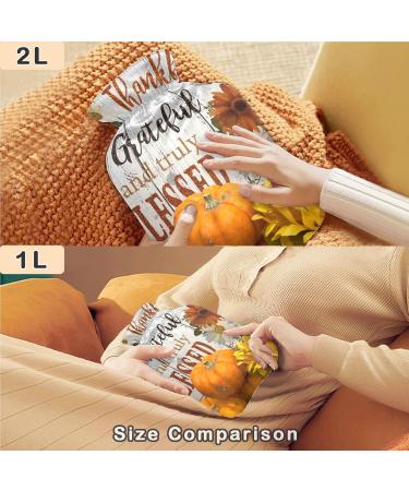 NAANLE Festive Thanksgiving Pumpkin Hot Water Bottle - 1L for Bed & Hand/Foot Warmth Relief | MITEVED Transparent Design - Buy Online on GoSupps.com