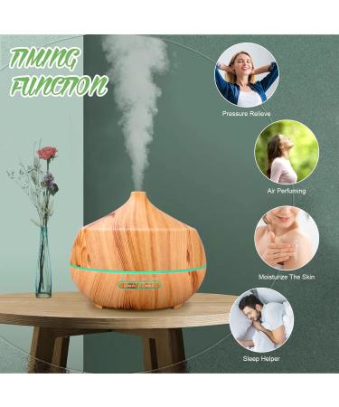 Aroma Diffuser with Essential Oils - 400ml Ultrasonic Aromatherapy Humidifier with Color Light & Timer for Bedroom Apartment & Office - Yellow - Buy Online on GoSupps.com
