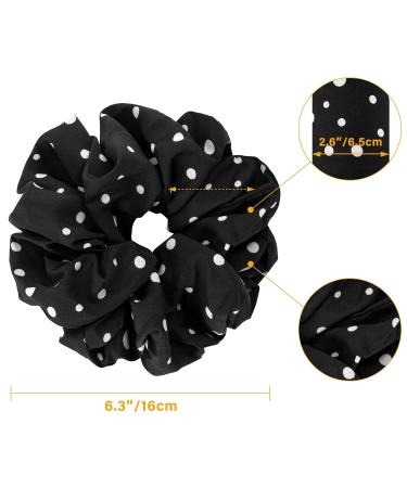 YOHAMA 6.3 Inch Oversized Wave Point Scrunchies - 6 Pack Big Hair Scrunchy Hair Ties for Girls and Women - Fashion Elastic Bands for Ponytail Holder - Bun Decoration and Gift Set - Buy Online on GoSupps.com