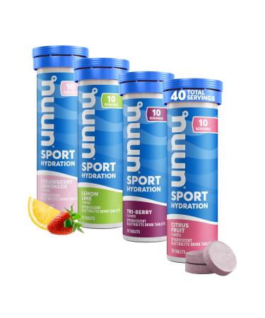 Nuun Sport Electrolyte Tablets for Proactive Hydration Mixed Flavors 4 Pack (40 Servings) Mixed Flavors 10 Count (Pack of 4)