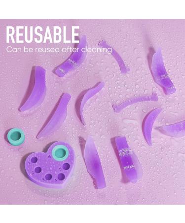 PERMANIA 16 Piece Lash Lift Rods 3 in 1 Reusable Soft Eyelash Perm Curler for Lash Lift Kit with Silicone Plate Suitable for All Eye Shapes DIY (Purple) - Buy Online on GoSupps.com